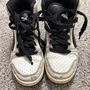 Puma Rebound Black and White High-Top Sneakers